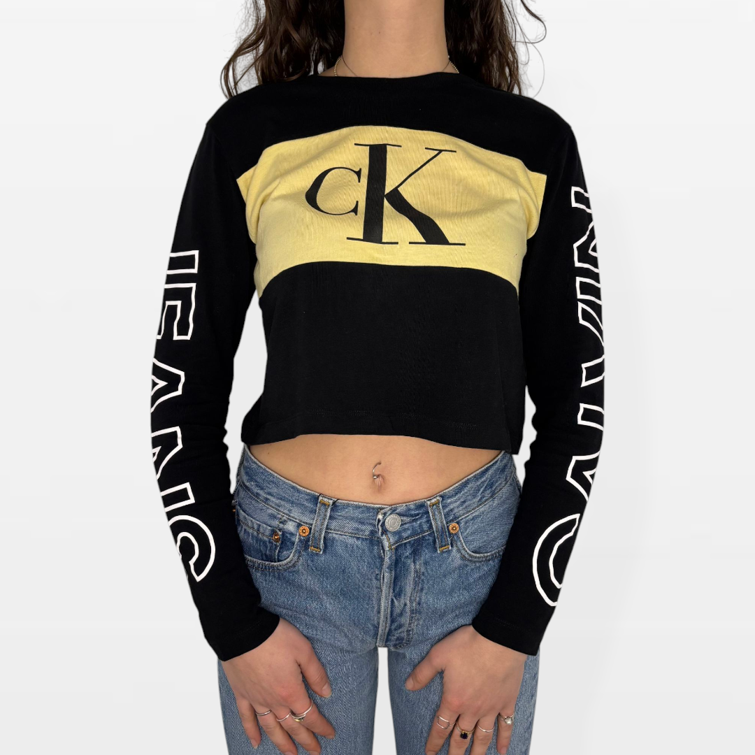 Maglia Vintage Calvin Klein Jeans – Crop Top a Maniche Lunghe