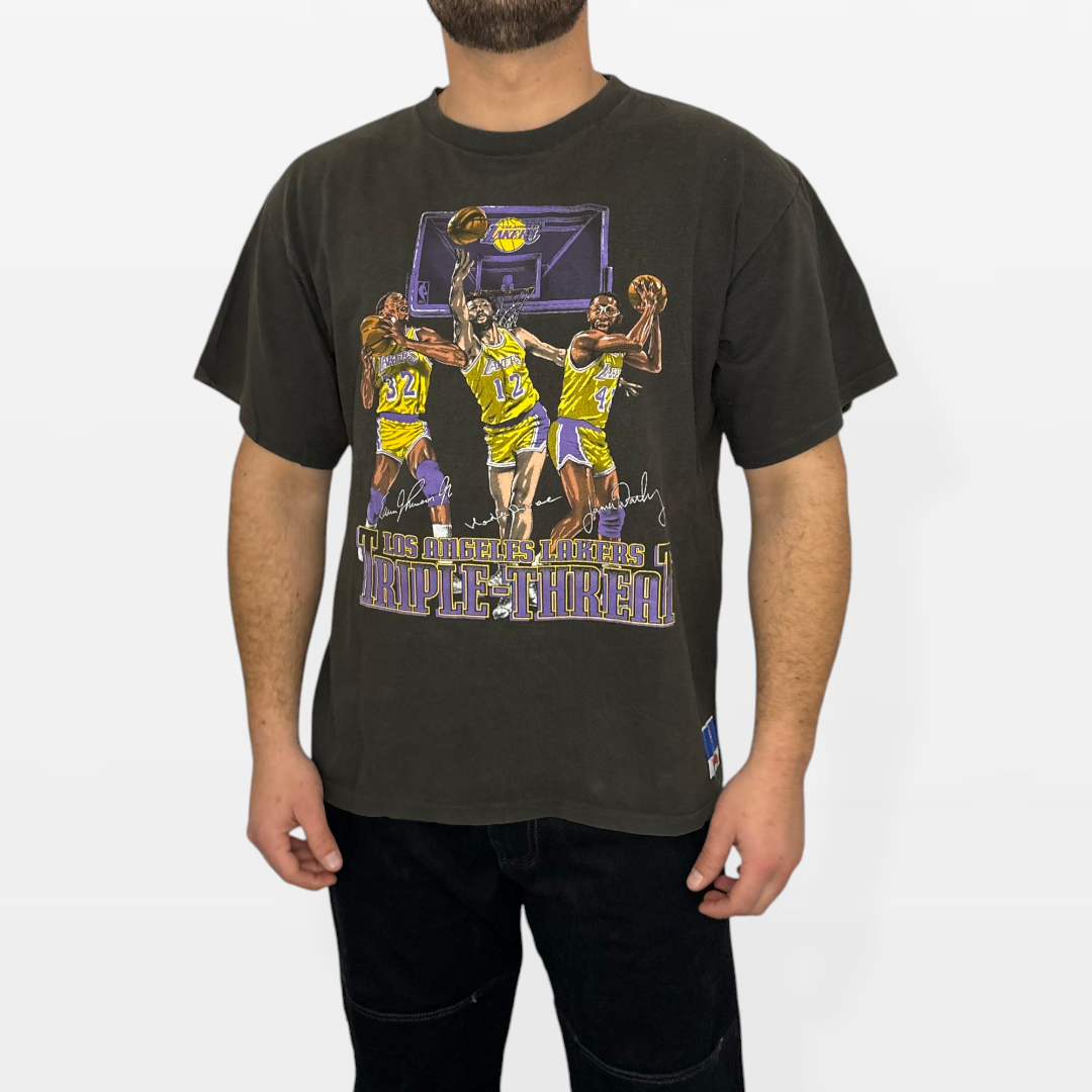 T-Shirt Single Stitch Vintage NBA Los Angeles Lakers “Triple Threat"