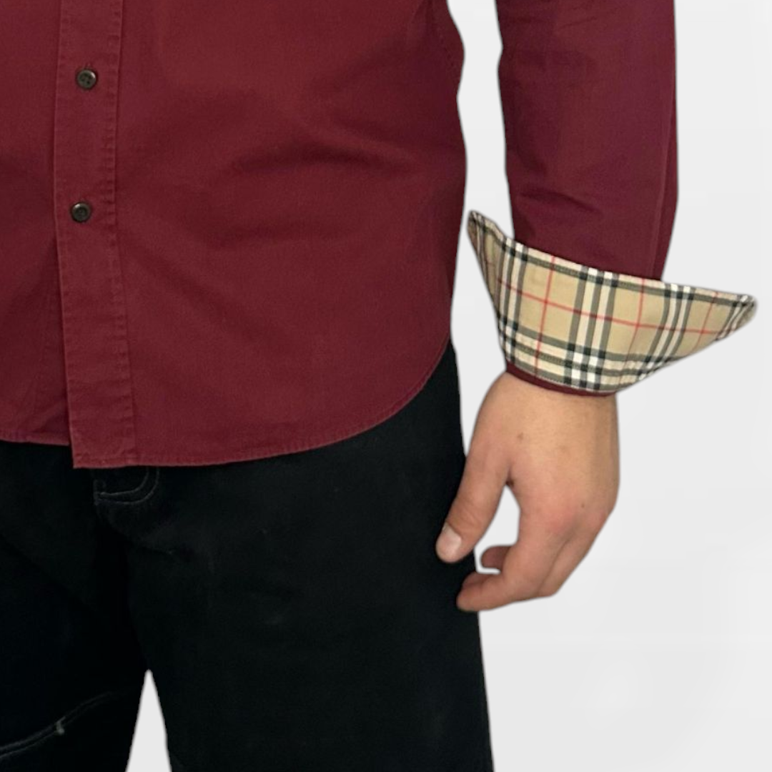 Camicia Vintage Burberry Bordeaux Uomo